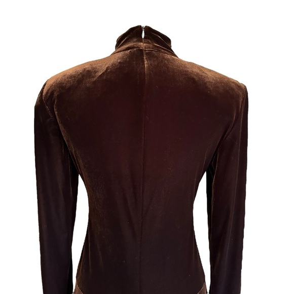 JOSEPH RIBKOFF Vintage Velvet Swing Dress Chocolate Brown Quiet Luxury Glam NWT - Picture 8 of 16
